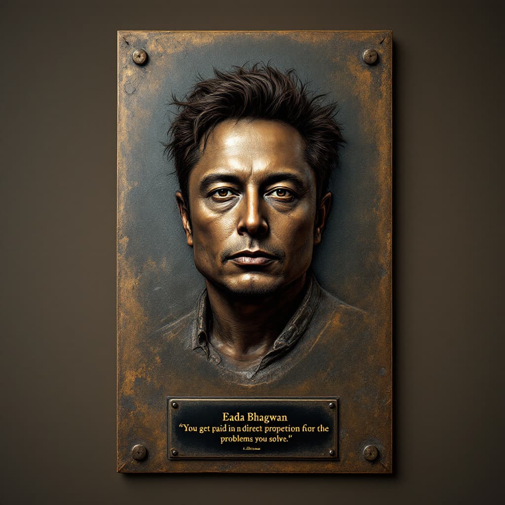 AI generated: A striking, high-resolution image of an intricately detailed bronze bas-relief featuring Dada Bhagwa...