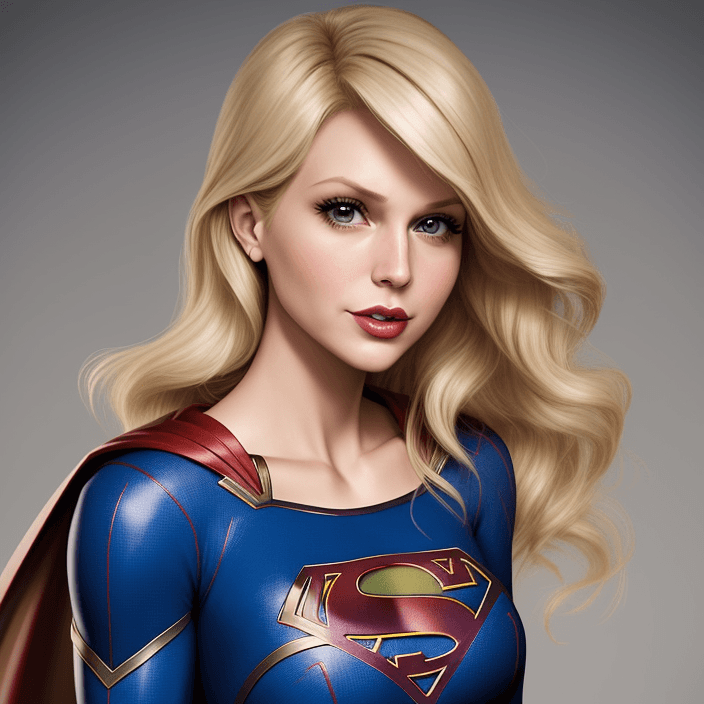 AI generated: ((supergirl)), 30 years old, woman, fakelips5-2500, (blonde), bimbo