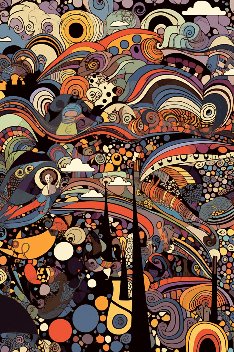 AI generated: Vector, a vibrant and dynamic multi-colored abstract design, on a colorful background, Cluttered art...