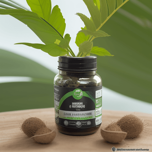 AI generated: Logo 2D de un nutracéutico en el centro, emergiendo visualmente de una planta estilizada. El nutracé...