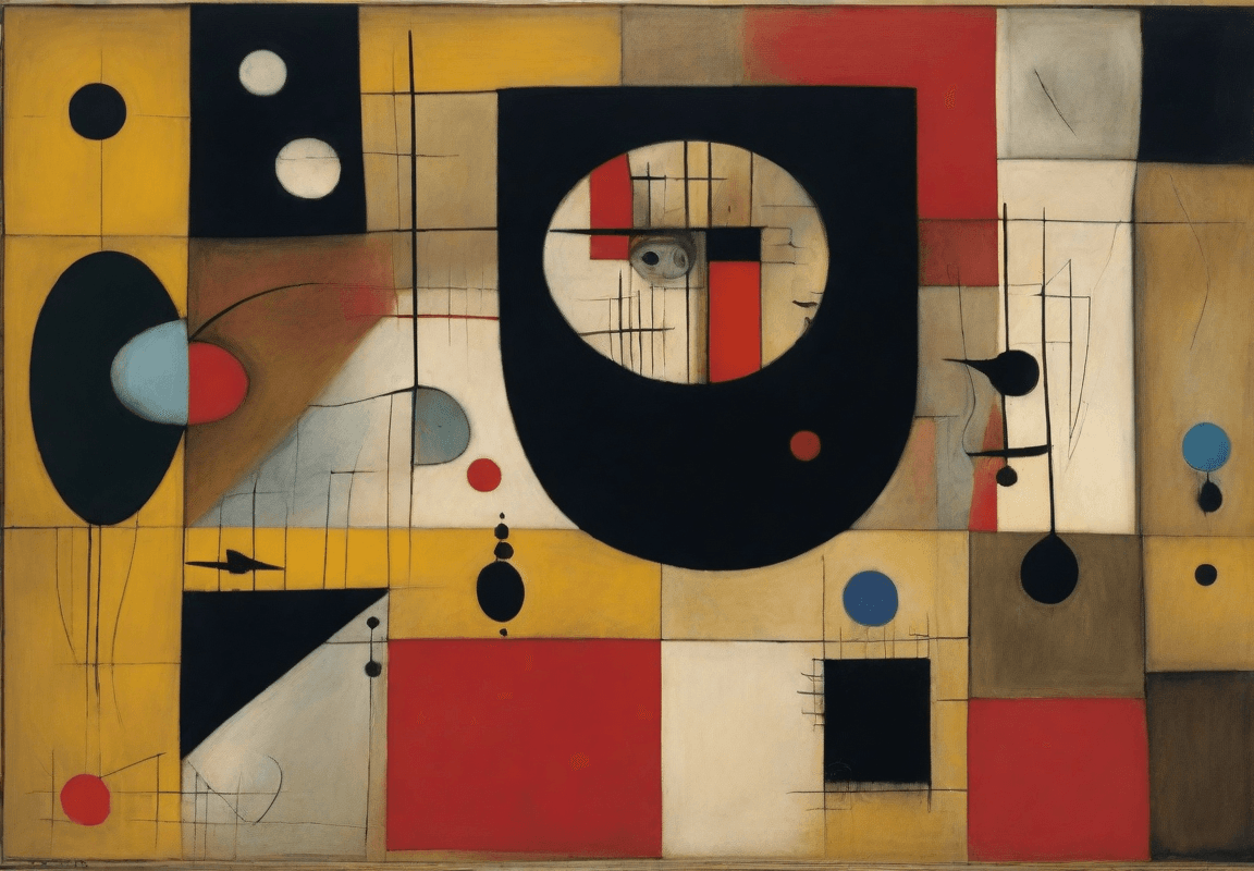 AI generated: an award-winning painting that explores the concept of harmony within chaos. Depict a swirling, dyna...