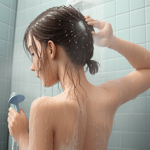 AI generated: girl taking a shower