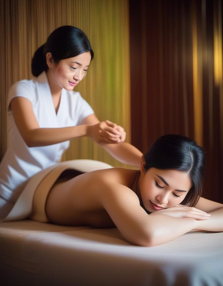 AI generated: thai massage thaland
Thai woman giving a massage to a woman lying on a massage bed. Realistic pictu...