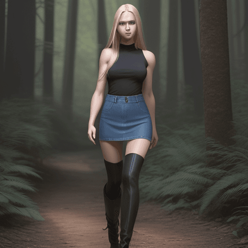 AI generated: a beautiful woman, with blonde hair, shoulder length hair, straight hair, blue eyes and white skin, ...