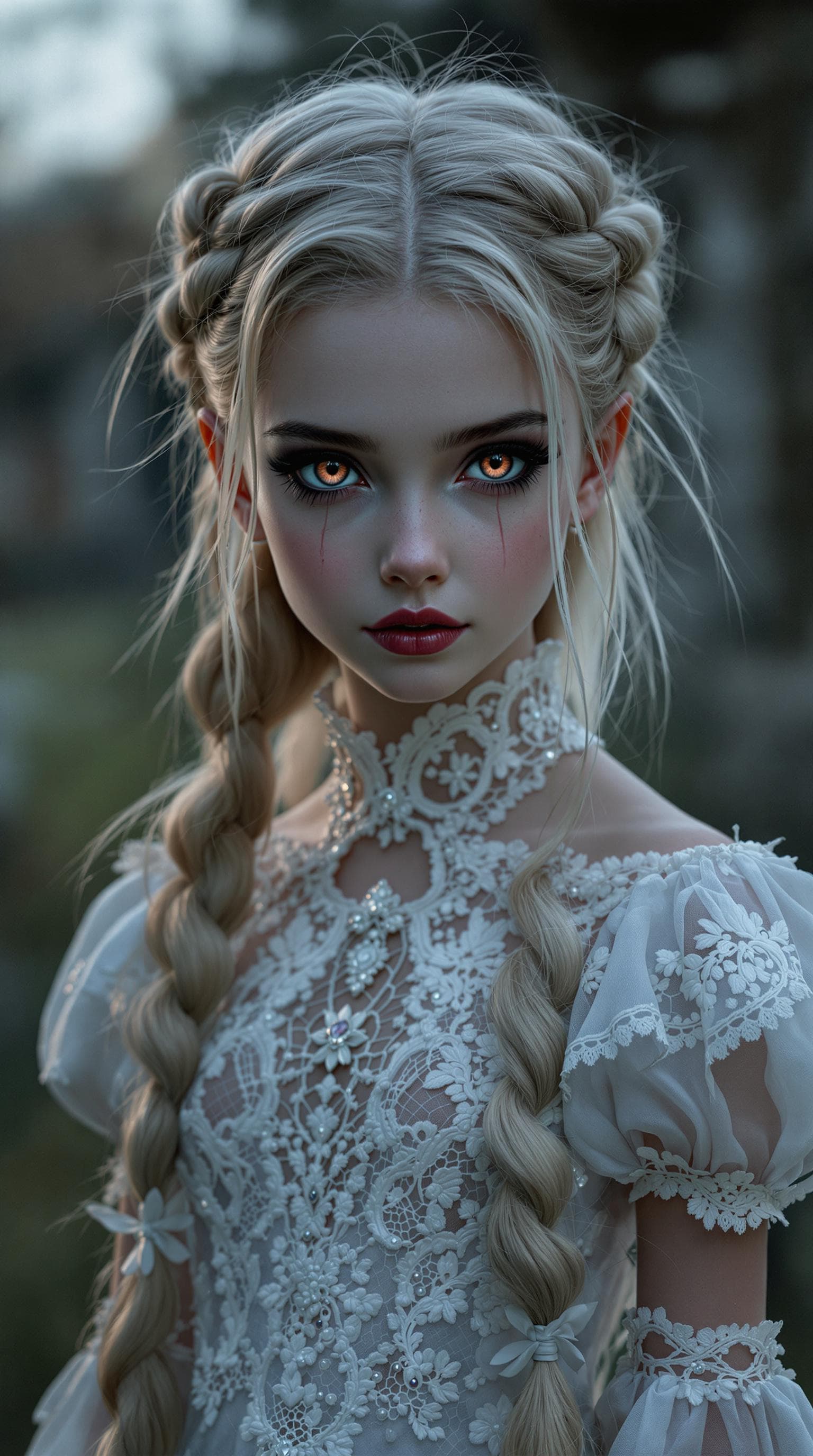AI generated: a professional photo of a exceptionally of the most beautiful Russian vampire girl in the world, (ag...