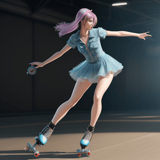AI generated:  A very pretty lady doing quand roller skates ,hyperrealism, photorealistic, 8k, unreal engine --ar ...