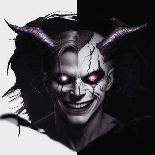 AI generated: an entity that reflects half demon, half angel, thus representing humanity, being that sometimes you...