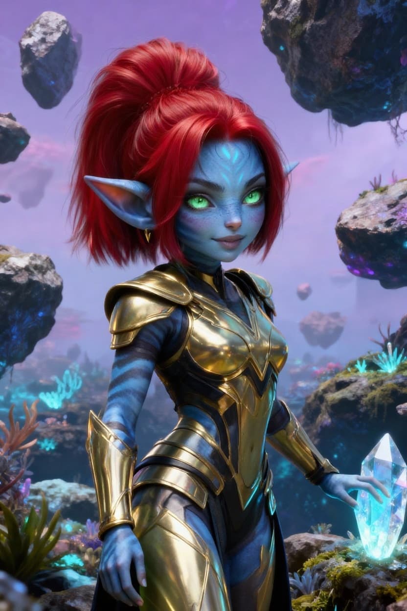 AI generated: Create a new species from this original. Alter with other worldly backdrop, repose the character. If...