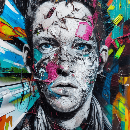 AI generated: Ultra detailed medium portrait painting, torn up punk poster, matrix effects, punk visual art, punk ...