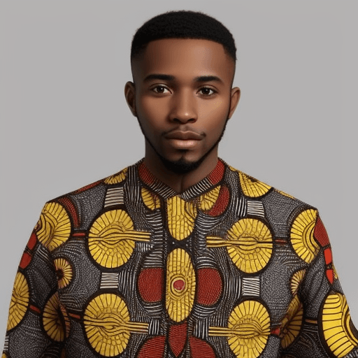 AI generated: A 28 year old black man wearing african clothes 