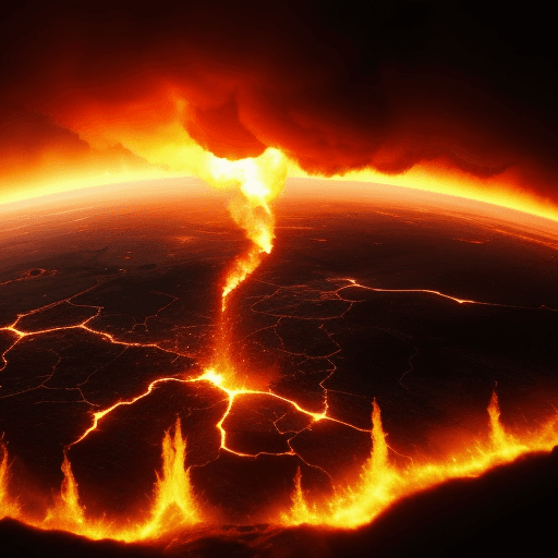 AI generated: Photo of burning world, economy desaster but Germany is holding this in their hands and protects aga...
