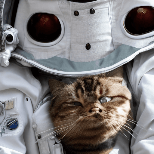 AI generated: Cat, wearing a spacesuit,8k, high detail 