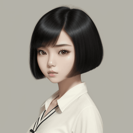 AI generated: 
cinamatic still photo of an Asian girl from k-pop movie with short hair wearing a blouse,  neutral ...