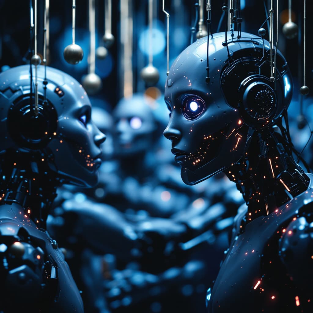 AI generated: The inhabitants of planet Earth are puppets, dominated by artificial intelligence.