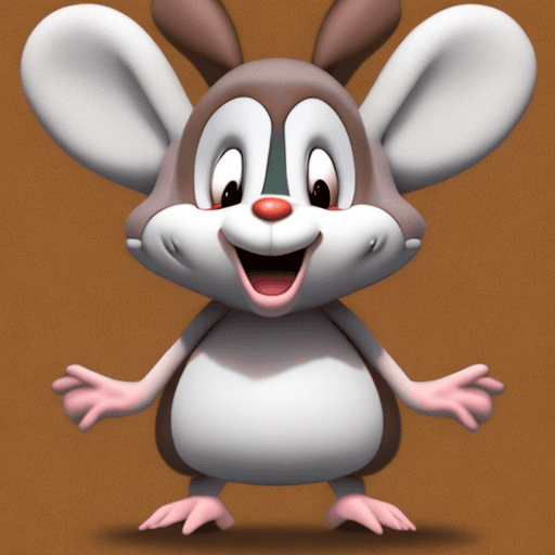 AI generated: create a new character from the cartoon Mikimouse, with the emotion of silence