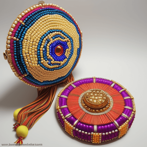 AI generated: create a beaded tamborine
