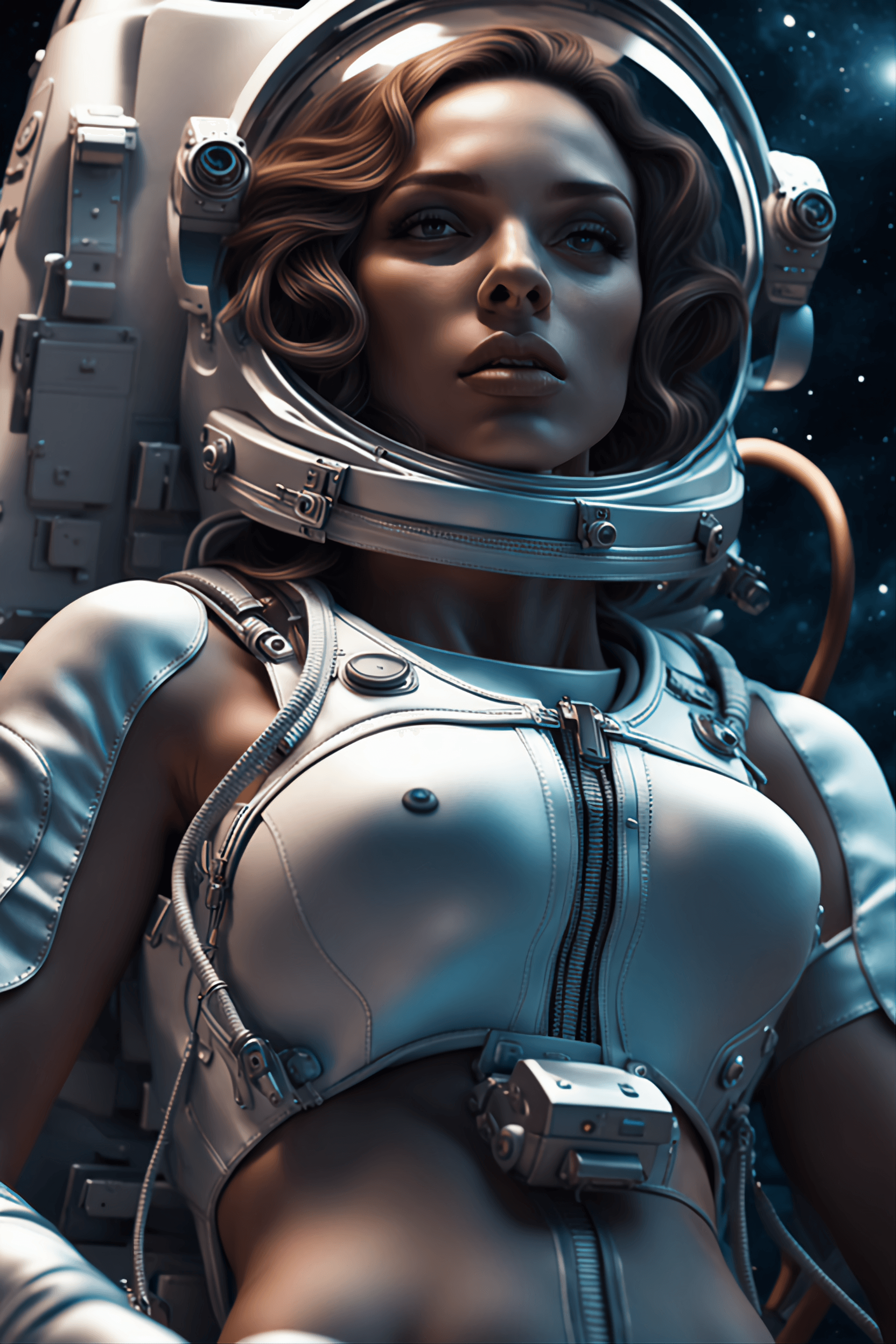 AI generated:  Astronaut, beautiful body and face,very breathtaking beautiful image, cinematic, 4k, epic Steven Sp...