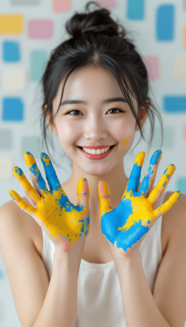 AI generated: The image shows a young Chinese woman with black hair tied in a bun and wearing a white sleeveless t...