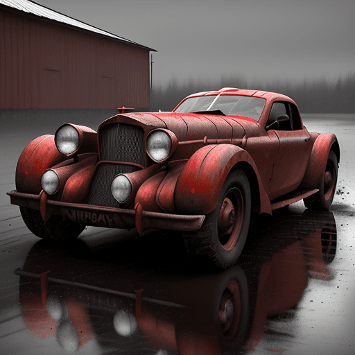 AI generated: red race car, in the style of sam spratt, historical illustrations, old masters, genndy tartakovsky,...