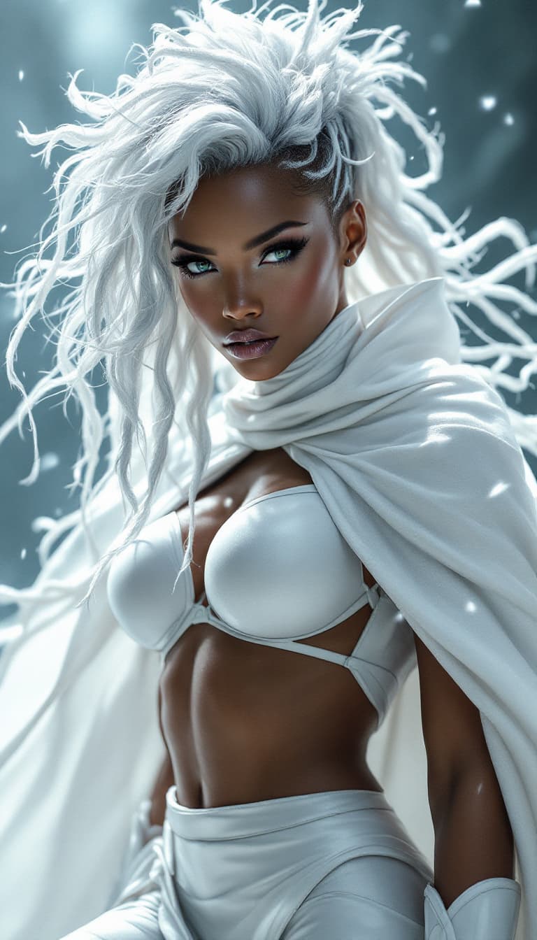 AI generated: Transform to extreme vivid fantasy realism style art, ultra-detailed masterpiece, depiction of Storm...