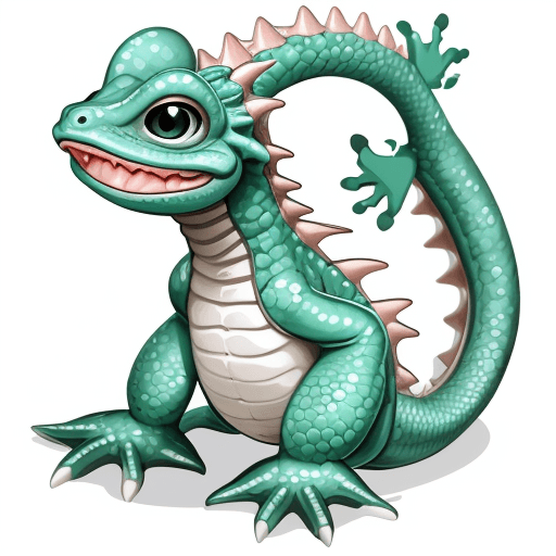 AI generated: happy baby water dragon with white background with no colors only lines 