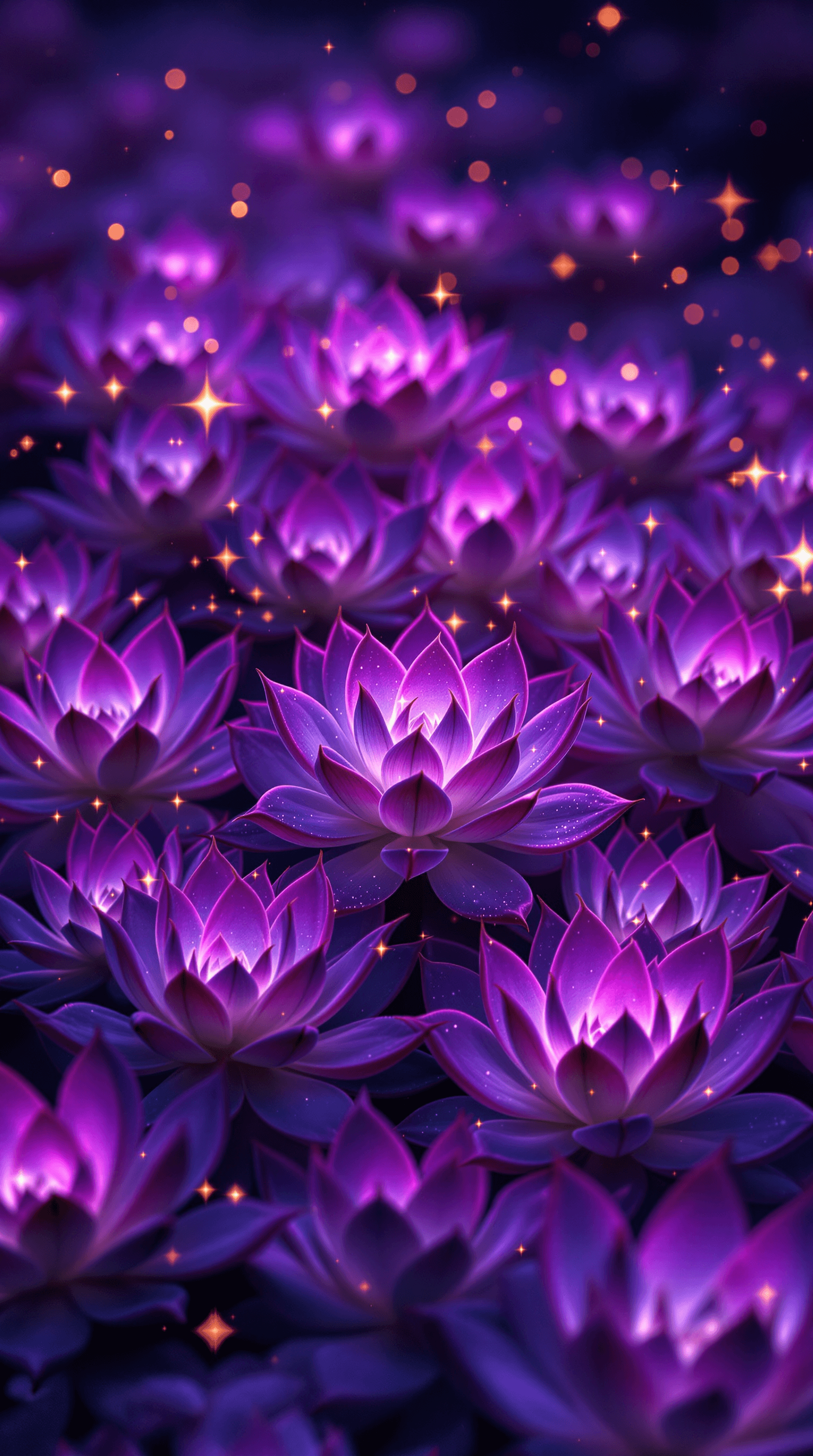 AI generated: A ultra-high definition, hyper detailed image of a mesmerizing dense garden of bioluminescent succul...