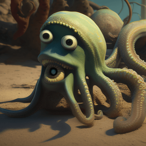 AI generated: hyperrealistic dslr film still of early cuyler squidbillies, anthropomorphous cephalopod, stunning 8...