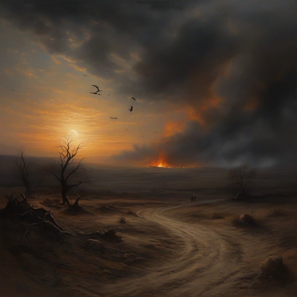 AI generated: Landscape.War.Dawn is approaching