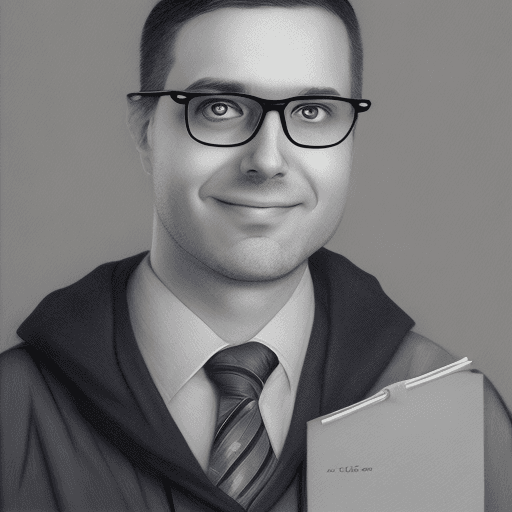 AI generated: portrait of an engineer with glasses with graduated gray background 