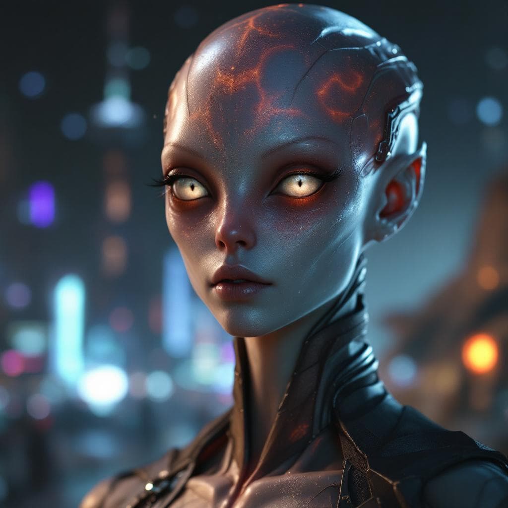 AI generated: Create a unique, flesh, organic, human or human-like species. Male and Female. Otherworldly human fi...