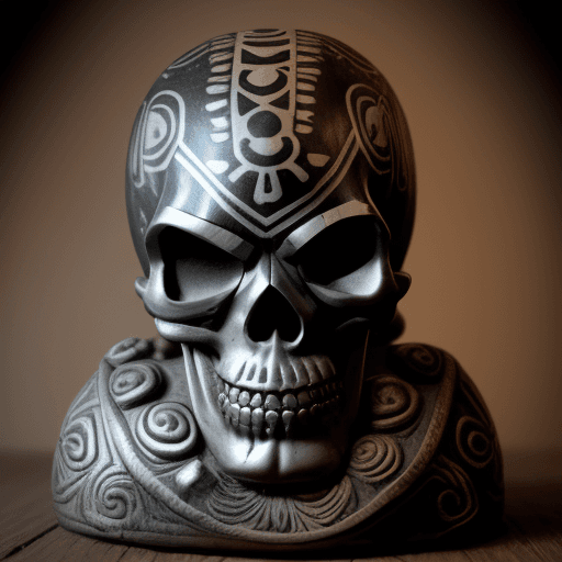 AI generated: Mexican wrestler with skull head in old engrave style