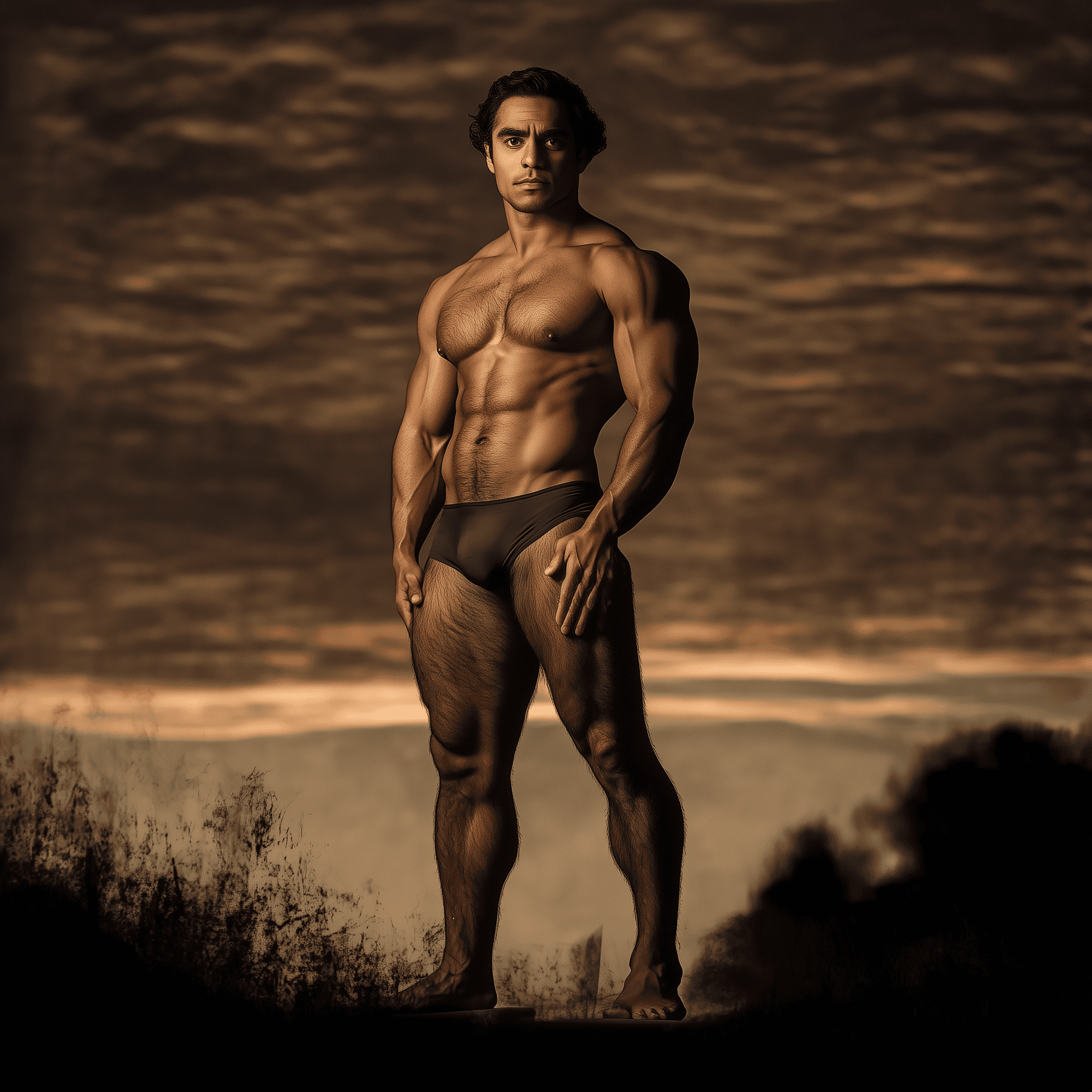 AI generated: full shot, full-length portrait, wide field of view, centered, showing entire body, award-winning ci...