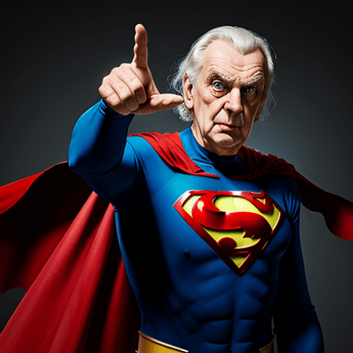 AI generated:  Miloš Zeman as superhero