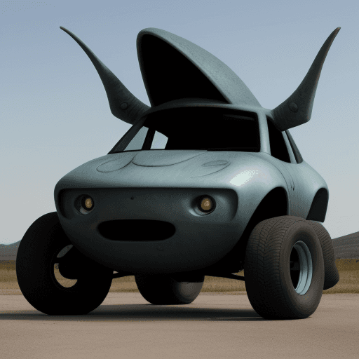 AI generated: A big strange alien car