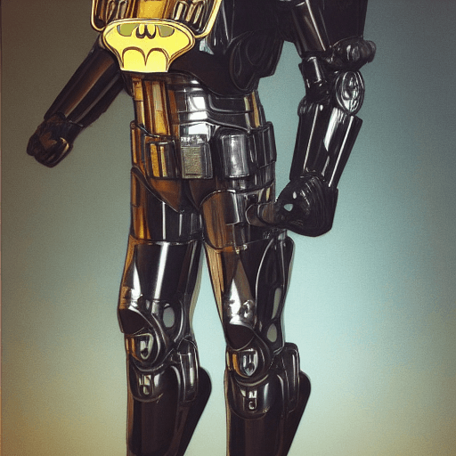 AI generated: A BATMAN ROBOCOP IN GOLD 