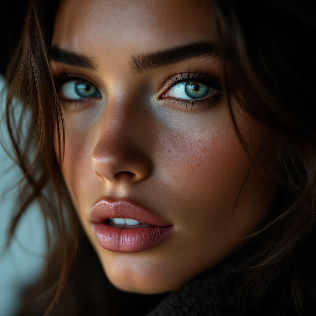 AI generated: close-up of a stunning fashion model, ultra-realistic portrait, shot on a Sony A7III, high quality -...