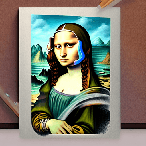 AI generated: Splatoon, Inkling Girl, Mona Lisa, Leonardo Da Vinci style painting
