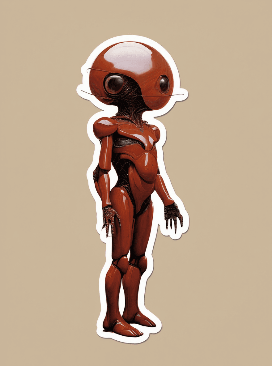 AI generated: Now make it a sticker with thick white stroke and drop shadow with single color background.