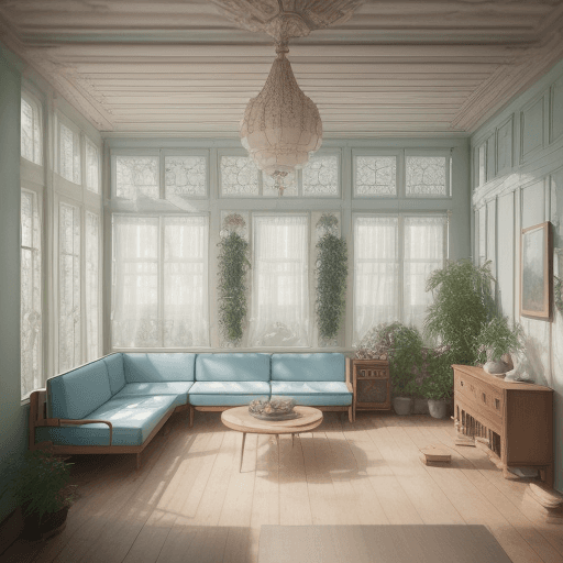 AI generated: High resolution photography interior design, dreamy sunken living room conversation pit, wooden floo...