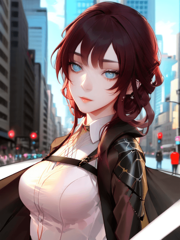 AI generated: <lora:ohisashiburi style v1.0:1> <lora:StarRail_Kafka_AP_v4:1> kafka. Beautiful face. Slender body. ...