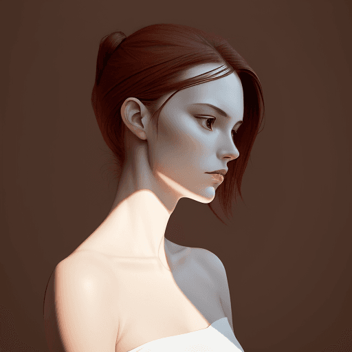 AI generated: a red and white photo of a woman with shadow., in the style of minimalist beauty, light bronze and b...