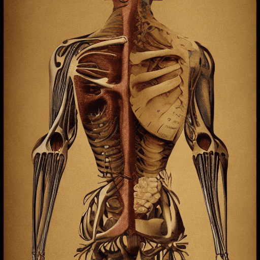 AI generated: technical illustration of the human biomechanical system. represented as an old da vinci illustratio...