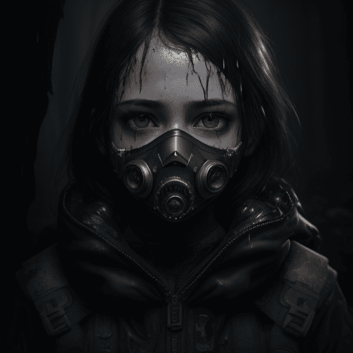 AI generated: Girl portrait brunette,mask on face, morbide, dark, very detailed, rendered in octane, wet, dense at...