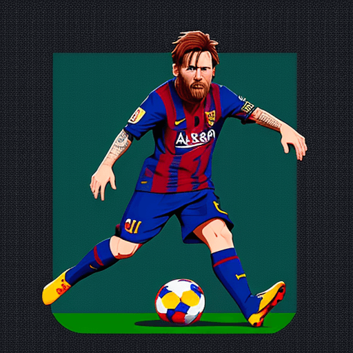 AI generated: pixel lionel Messi with a 2d ball