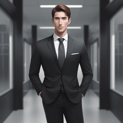 AI generated: handsome business man with attractuve face standing 