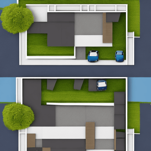 AI generated: Imagine a top-down view or floor plan of a house with the following features:

1. **Description of t...