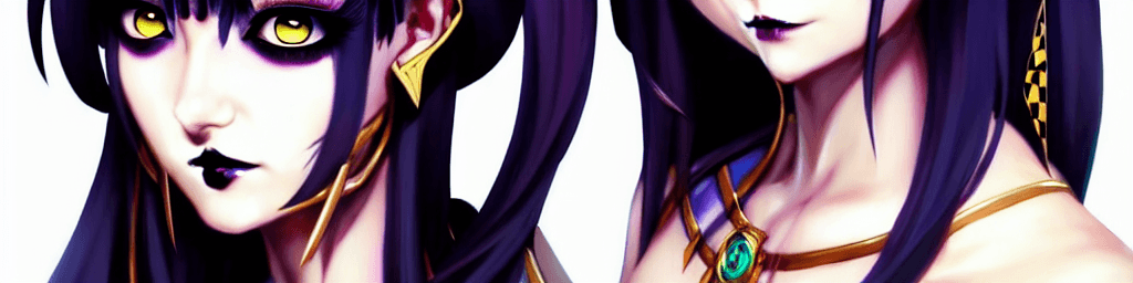 AI generated: character concept art of a goth anime cleopatra | | cute - fine - face, pretty face, realistic shade...
