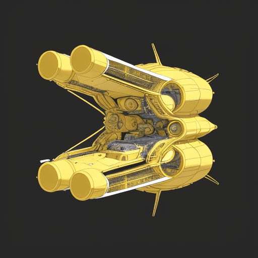 AI generated: Produce a detailed technical illustration of a nano small spacecraft, showcasing a cutaway design th...