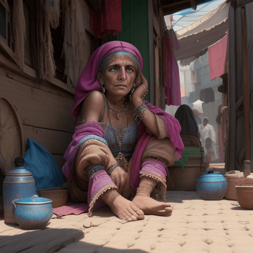 AI generated: 8k, gypsy, poor, begging, Bazaar
