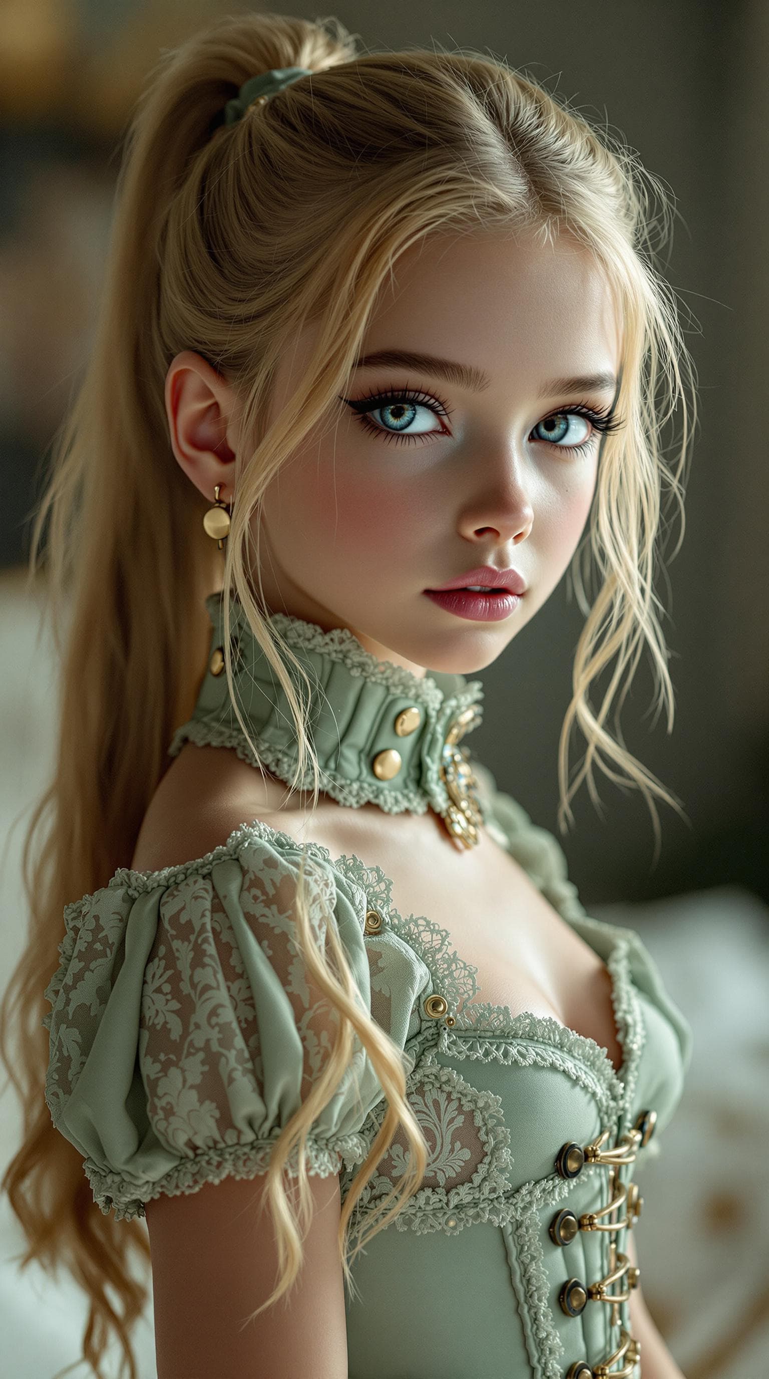 AI generated: a professional photo of a exceptionally beautiful girl in the world (age 10), (ten year old), highly...